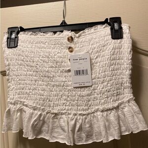 NWT Free People white ruffle tube top